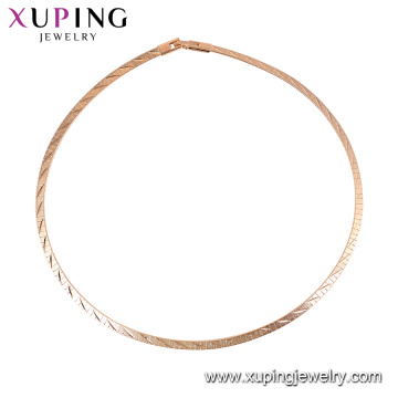 44188 -Xuping Jóias Moda top Quality 18 k banhado a ouro cadeias colar sem pedra imitação de jóias